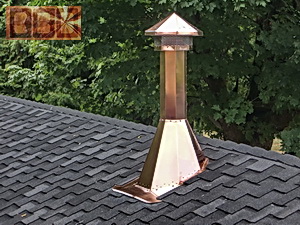 Copper chimney flue cover/cap in Mulino, Oregon