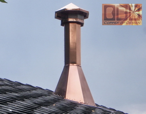 Copper chimney flue cover/cap in Mulino, Oregon