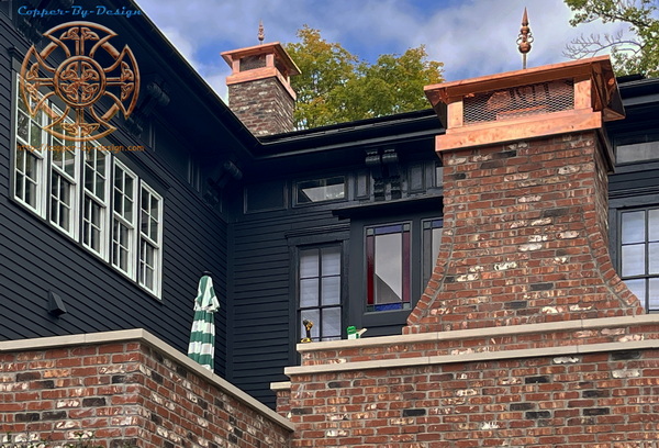 Hendricks 4 chimney caps w/finial posts