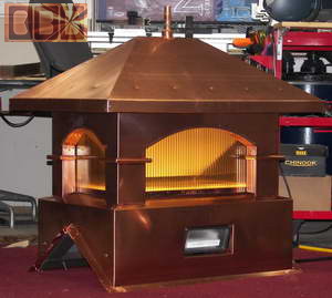 A Tuscan style copper  lighted ccupola for Matovich in Setauket, New Jersey
