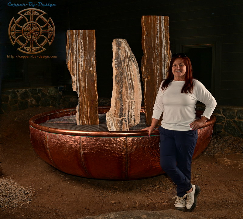 Laura Zulim 99" wide Copper Water Feature