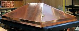 Copper fire pit cover w/brass handles