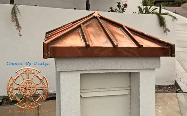 Copper Roof Cover for Mailbox Post
