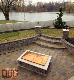 rectangular fire-pit cover w/brass handle