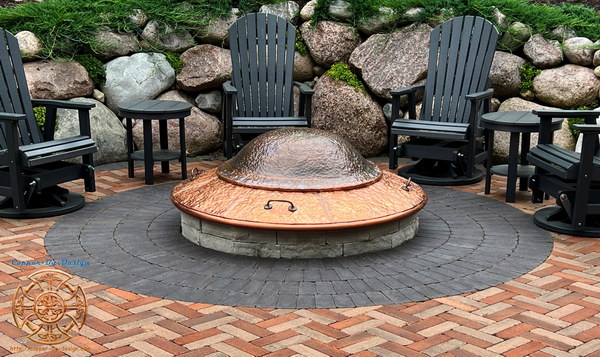 62" dome shaped copper fire pit cover