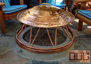 fire-pit cover w/brass handle