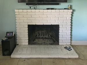 A copper clad fireplace