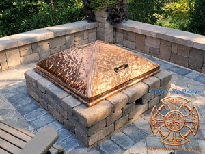 Square copper firepit cover