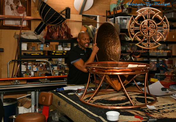 39.5" octagon shaped copper fire pit cover