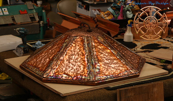 39.5" octagon shaped copper fire pit cover