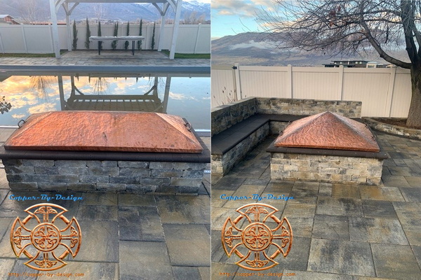 A square & rectangular copper firepit covers