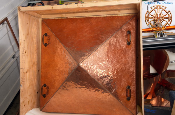 Rectangular copper firepit cover