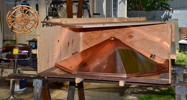 Copper octagon fire-pit cover
